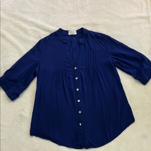 Women's Blue 3/4 sleeve Blouse